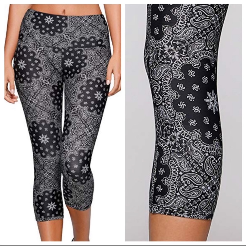 Lorna Jane Bandana Babe 7/8 Core Tights SZ XS EUC